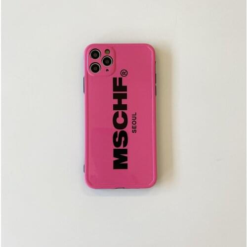Fashion Pink Brand Case for iPhone 12 Pro Max Back Phone Cover for 12 Mini 11 Pro Max X XS XR 8 7 Plus SE 2020 Capa