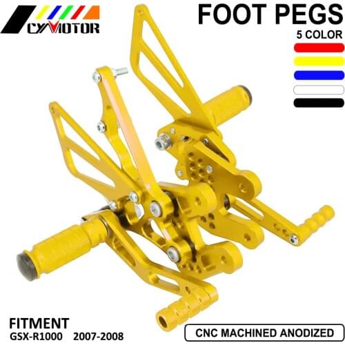 Motorcycle CNC Adjustable Foot Pegs Footpeg For SUZUKI GSXR1000 GSXR 1000 K7 K8 2007 2008 07 08