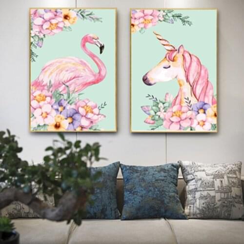 Painting By Number DIY Pictures By Numbers Flamingos and Unicorns Drawing On Canvas Hand Painted Paintings Art Home Decoration
