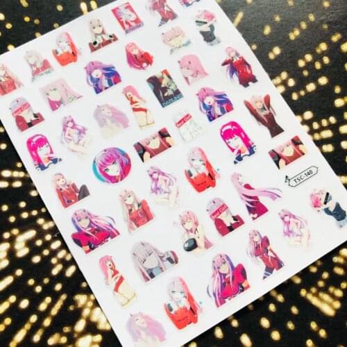 Newest TSC-140 series anime girldesigns 3d nail art sticker nail decal accessories nail slider