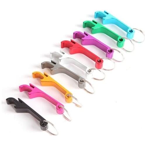 New Portable Aluminum Alloy Key Ring Keychain Bottle Opener Personalized Beer Bottle Opener 50pcs/lot