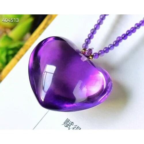 Genuine Natural Purple Amethyst Quartz Fox Carved Pendant 49.33.16mm Women Men Ametrine Fox Necklace Jewelry AAAAA