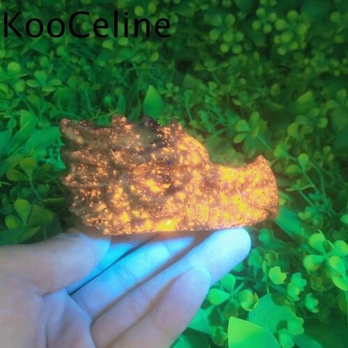 1pc Natural Quartz Yooperlite Dragon Head Specimen Energy Reiki Stones Room Home Office Aquarium Decoration Accessories Gemstone