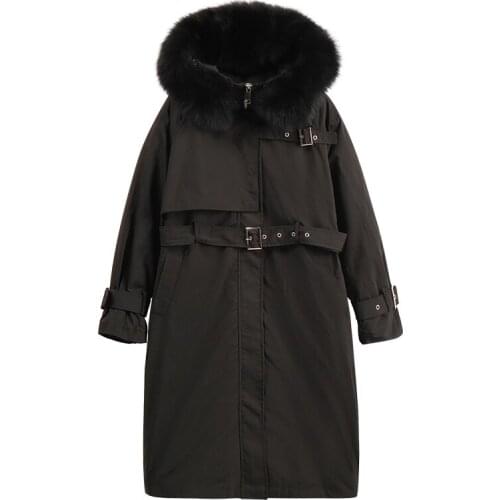 Winter White Duck Down Long Jacket Coat New Womens Detachable Liner Thick Warm Parka Overcoat Hooded Fur Collar Down Coats