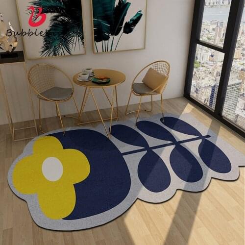Bubble Kiss Carpets For Living Room Creative Flower Shape Printing Rugs Home Bedroom Bedside Decor Non-slip Soft Large Floor Mat