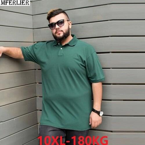 Summer men polo Shirts short sleeve turn-down collar tees plus size big 8XL 9XL 10XL oversize loose polo Shirts tops cotton 70