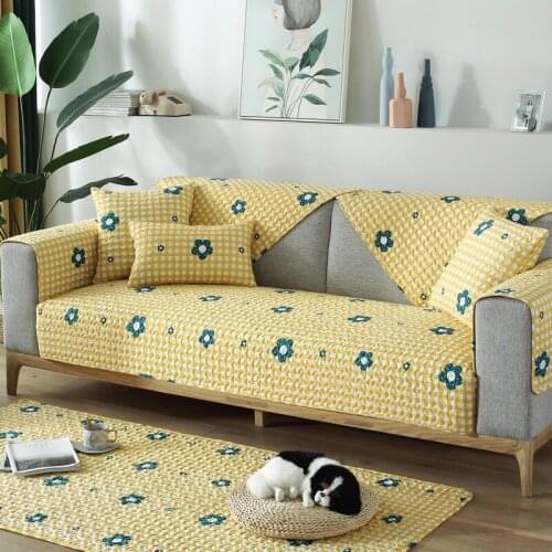 Twill Cotton Sofa Covers for Living Room Cartoon Printing Sofa Cushion Nordic Simple Non-slip Couch Cushion Towel Furniture Home
