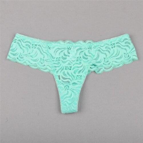 Sexy Thong Women G-string Transparent Lace Floral Sheer Seamless Underpants Hollow Low Waist Underwear Wine Red Lingerie Panties