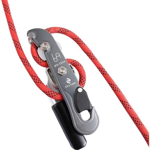 Climbing Stop Descender Rappelling Belay Device for Ropes 9-12mm for Rock Climbing Peak Rescue Aluminum-Magnesium Alloy
