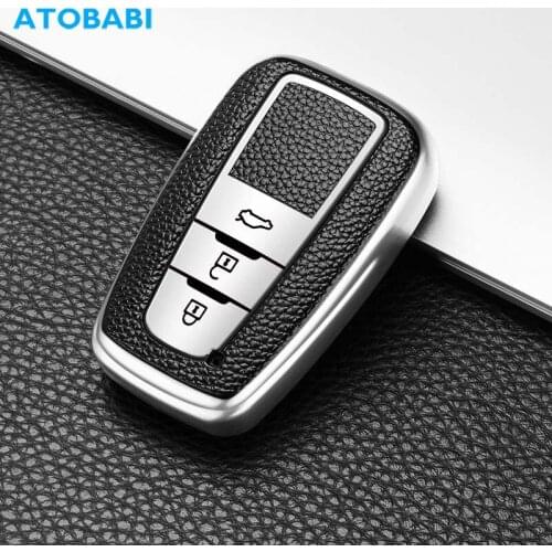 TPU Car Key Cover For Toyota C-HR Prius 2017 2018 2019 Camry RAV 4 Keychain Leather Pattern Smart Remote Control Protector Case