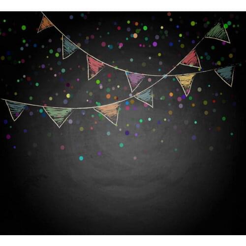 TR Blackboard Flags Chalk Photography Backdrop Color Bokeh Dots Backdrop for Newborn Kids Photocall 5x7ft Baby Photo Backgrounds