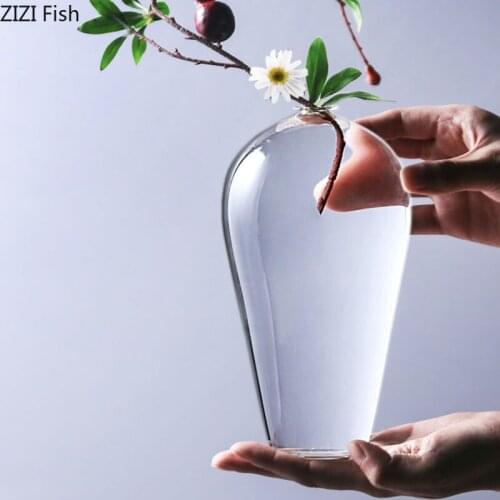 Flower Vase Home Decorations Glass Vases Transparent Frosted Hydroponic Flowers Insert Floral Home Decoration Accessories Modern