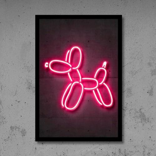 Balloon Dog Posters Animal Wall Art Canvas Street Graffiti Wall Pictures Nursery Print Painting for Kid Baby Room Decor No Led