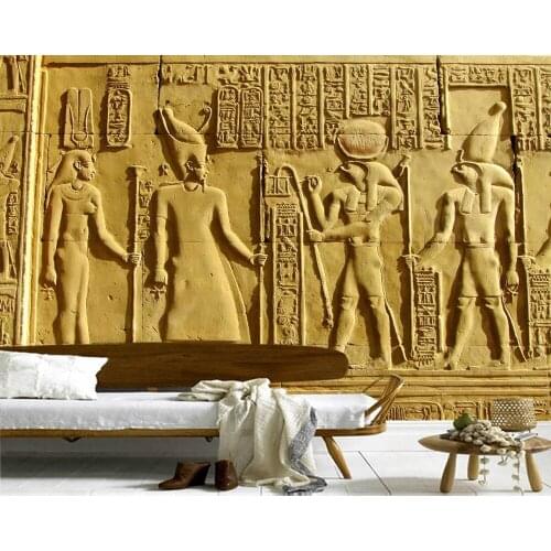 Kom Ombo Temple Egyptian fresco 3d wallpaper mural papel de parede,living room TV sofa wall bedroom wall papers home deocr