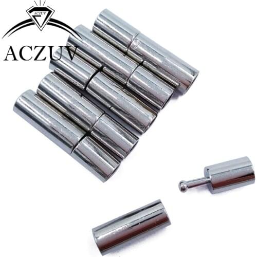 500Pcs Rhodium Plated Metal End Caps Clasps Fits 2mm 3mm 4mm 5mm 6mm 8mm Round Leather Cord for DIY Jewelry Findings LBC002