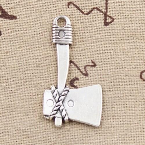 8pcs Charms Axe Ax 41x21mm Antique Silver Color Pendants DIY Necklace Crafts Making Findings Handmade Tibetan Jewelry