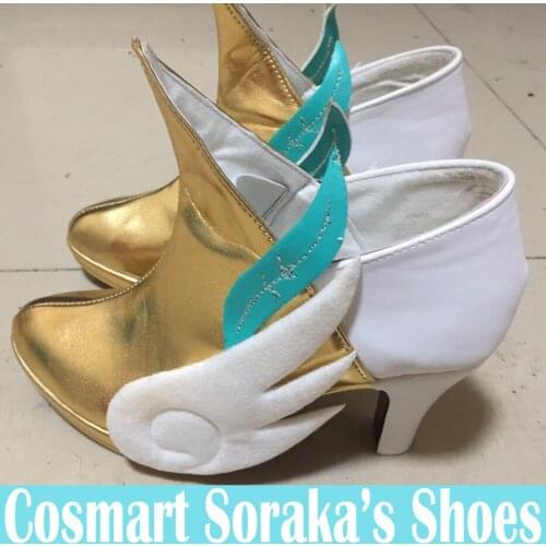 [Customize]Game LOL Figure Soraka Mother of Stars Cosplay Shoes Hand Made Size 35-42 Props New 2018