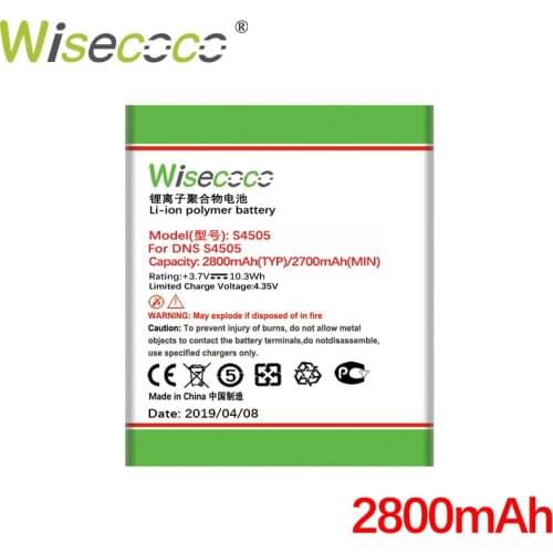 Wisecoco S4505 2800mAh Battery For DNS S4505 S4505M Phone Battery Replacement + Tracking Number