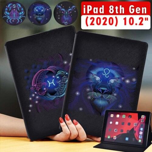 Tablet Case for Apple Ipad 8 2020 8th Generation 10.2 Inch Anti-Dust Stand Protective Shell + Free Stylus