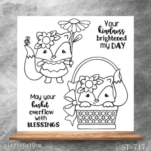 Flowers fox Transparent Clear Stamps DIY Scrapbooking Album Card Making DIY Decoration Making Embossing Stencil