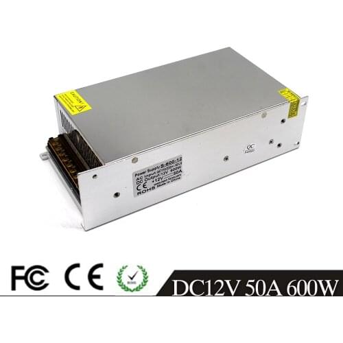 DC12V Power Supply 50A 600w Led Driver Transformer AC110V 220V To DC12V Power Adapter for Led Strip Lamp Light CCTV 3D Printer