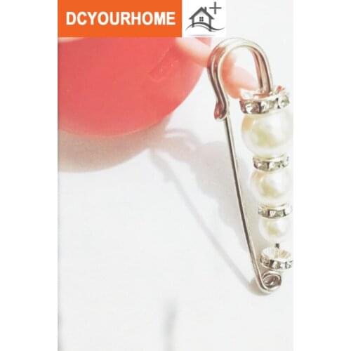 Decorative brooch pearl vintage inlay diamond monogram brooch metal beaded brooch scarf button scarf pin