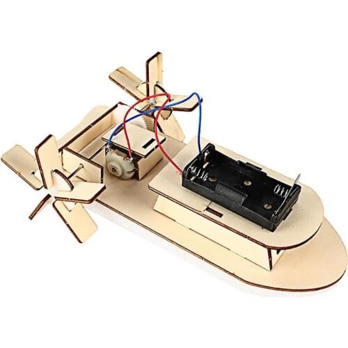 DIY Wooden 3D Electric Ship Model Puzzle Science Experiment Educational Kid Montessori Board Games Antistress Toys for Children