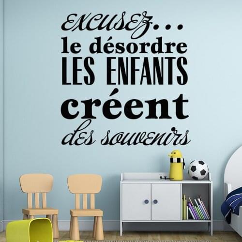 Art Design mess the children create memories Wall Sticker French Good Memory Home Decor Kids Wall Quotes Decal