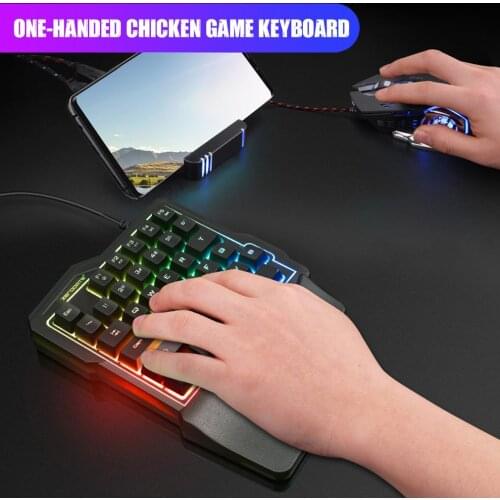 K7 One-handed Mechanical Feel 35-key Light Mobile Phone Tablet Stimulates Eating Chicken Game Keyboard