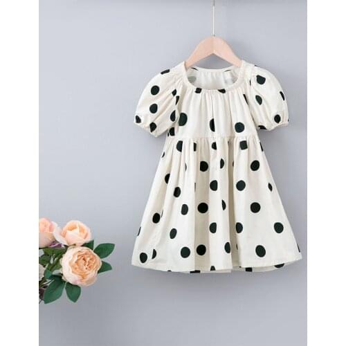 Girl Clothes Girls Dresses Girls Summer Polka Dot Puff Sleeve Dress Flower Girl Dresses for Weddings Toddler Girl Dresses