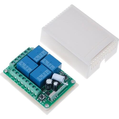 HOT DC 12v 10a 433mhz 4ch Wireless Relay Rf Remote Control Switch Receiver