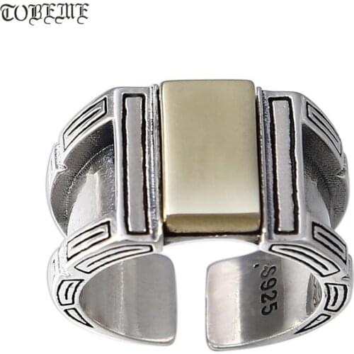 Handmade 925 Silver Man Ring 925 Sterling Silver Punk Ring Pure Silver Male Ring Resizable