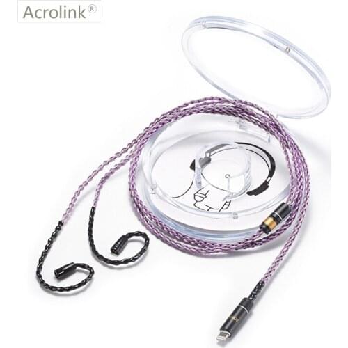 Acrolink 1.2m Upgraded Pcocc silver plated cable with IE80 Interface for iPhone Detachable Stereo Audio Headphone Cable