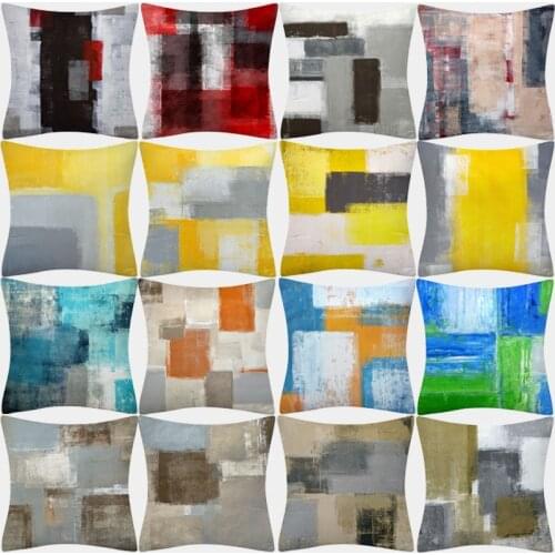 Solid Graffiti Cushion Cover 45x45 Polyester Abstract Pillowcase Sofa Cushions Decorative Pillows Cover Home Decor Pillow Cases