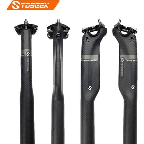TOSEEK Carbon Fibe Road Bike Breaking Wind Seatpost Mountain Bicycle Seat Post 27.2/30.8/31.6mm Cycling MTB Parts