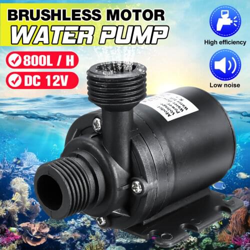 Waterproof DC 12V 5M 800L/H Portable Mini Brushless Motor Ultra-quiet Submersible Water Pump for Cooling System Fountains Heater