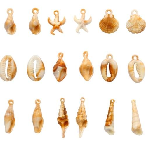 Conch Fish Hippocampus Shell Starfish Mixed Plastic Perforation Beads for DIY Jewelry Making Necklace Bracelet Accessorie