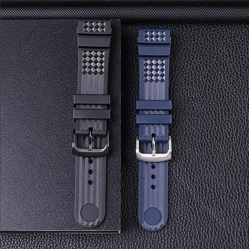 22mm/20mm Silicone Watch Strap Soft Bands Belt with Stainless Steel Buckle for Water Ghost Watch Accessories