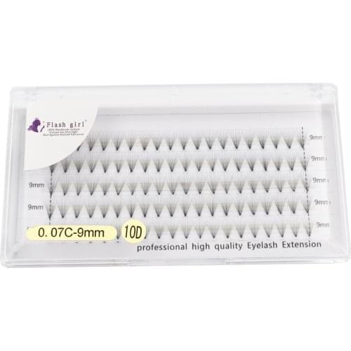 Flash girl Top Quality 10D0.07c Natural Short Stem 10D MIX Eyelash Extensions Professional