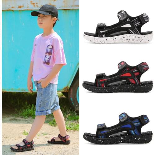 New Summer Kids Sandals Breathable Boys Sandals Soft Comfortable Childrens Shoes Outdoor Beach Men Light weight Sandal SO046