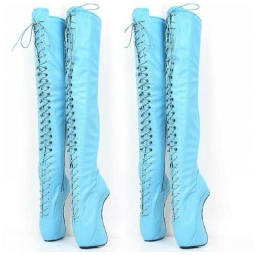 New Super High Heel Horse Hoof Sexy Overknee Long Nightclub BDSM Ballet Boots