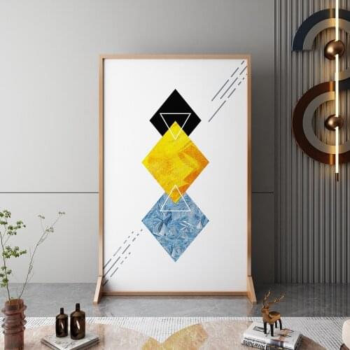 Modern minimalist light luxury metal screen living room bedroom porch blocking partition mobile screen