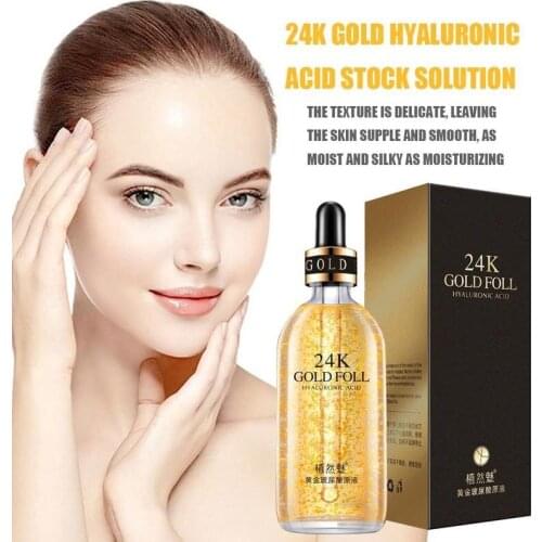 100ml 24K Gold Tense Moisture Essence Pure Hyaluronic Acid Serum Anti Golden Nicotinamide Liquid Skin Care Essence