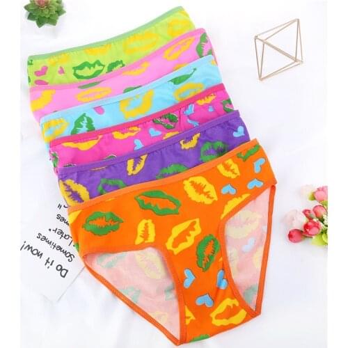 Sexy Girls Panties Fashion Underpants Tempting Pretty Briefs Low Waist Cute Women Underwear Hipster Lingrie 6PCS Random Colors