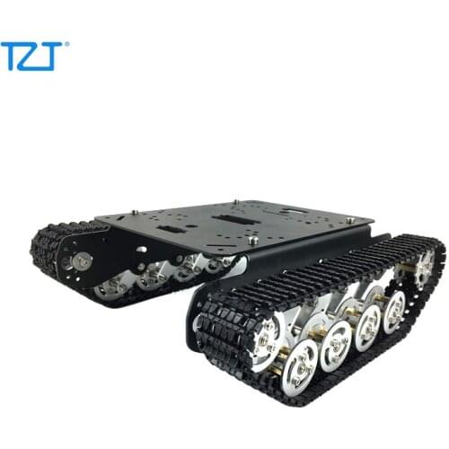 TZT Tracked Unassembled Shock Absorption Tank Chassis Intelligent Car Robot 150RPM 9V/12V 330RPM