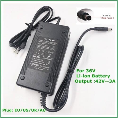 36V Li-ion Battery Charger Output 42V3A For Electric Bike Lithium Battery 10 series Li-ion Charger Strong Heat Dissipation