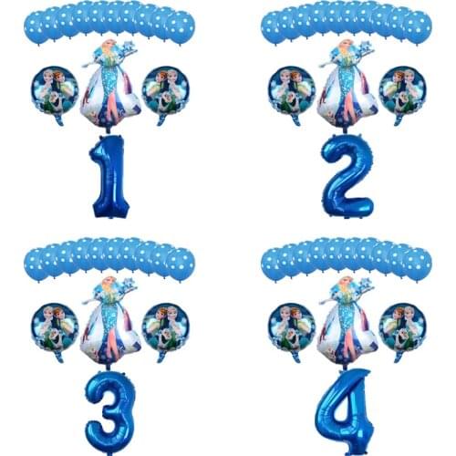 1set Disney elsa Frozen princess foil helium balloons number Baby Shower birthday party decorations balloons kids toys girl gift