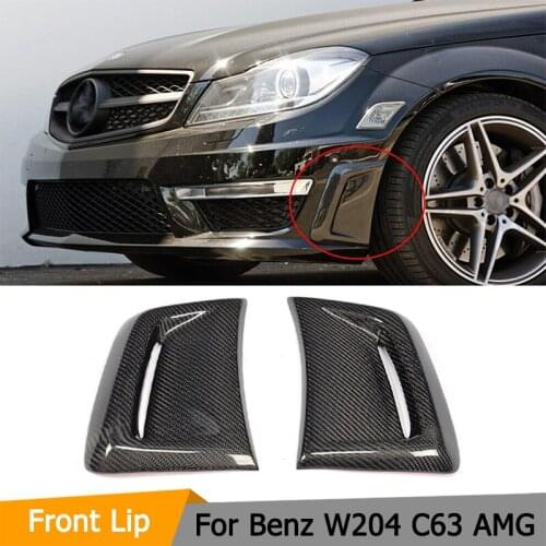 1Pair Car Carbon Fiber Side Air Insert Vent Cover Trim Cover Side Vent Sticker for Benz W204 C63 for AMG 2012-2014