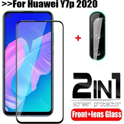 2 in1 camera lens tempered Glass For huawei y7p y 7p y7 p huaway7p 6.39 inches safety screen protector safty tremp glass y7 p