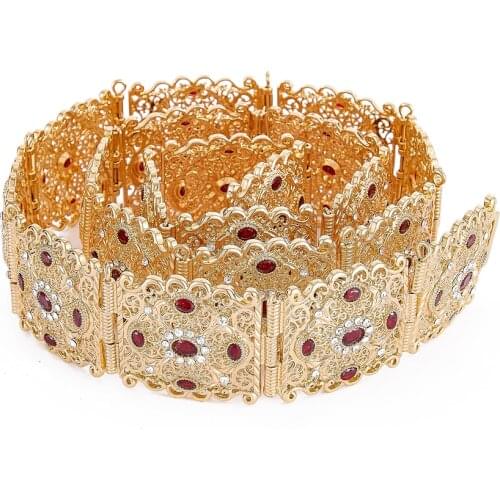 2021 June Moroccan Algeria Chic Caftan wedding color Metal belt for Luxury Gold Color Women Belt Chain Adjustable Length